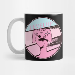 Level Up Gaming Nerds Vintage Retro Style Design Mug